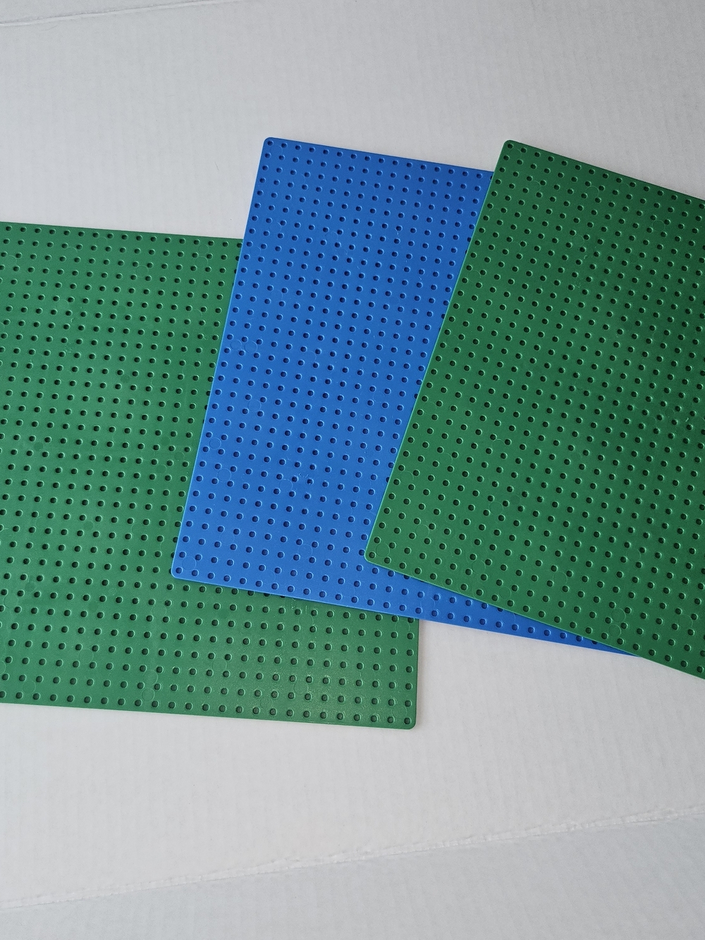 3 Lego Green & Blue Building Brick Baseplates